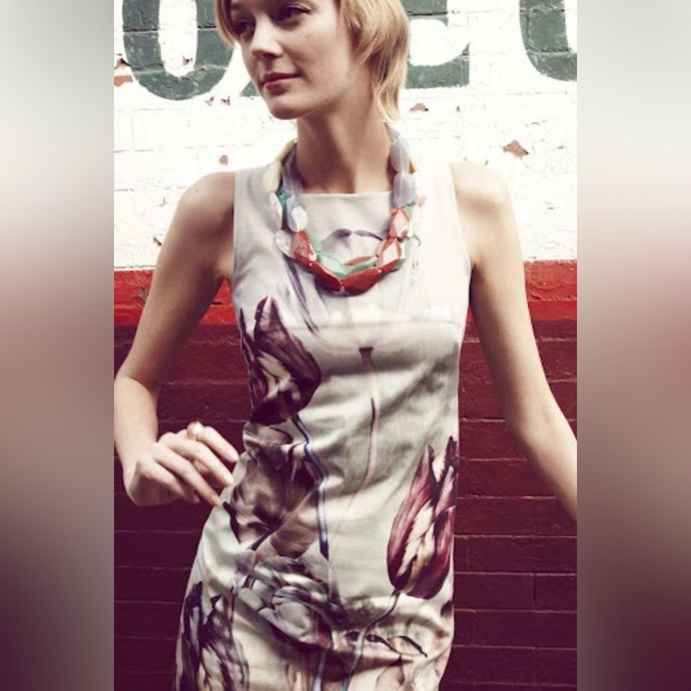 Bailey 44 Anthropologie blooming buds tulip dress sz 2 sleeveless sheath EUC